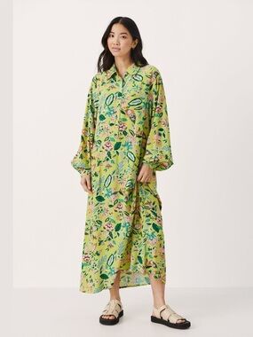 Part Two Shira Woven Dress in Green Oasis